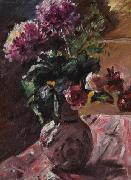 Lovis Corinth Chrysanthemen und Rosen im Krug oil on canvas